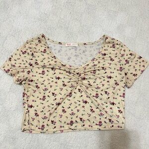 Floral Ruched Crop Top